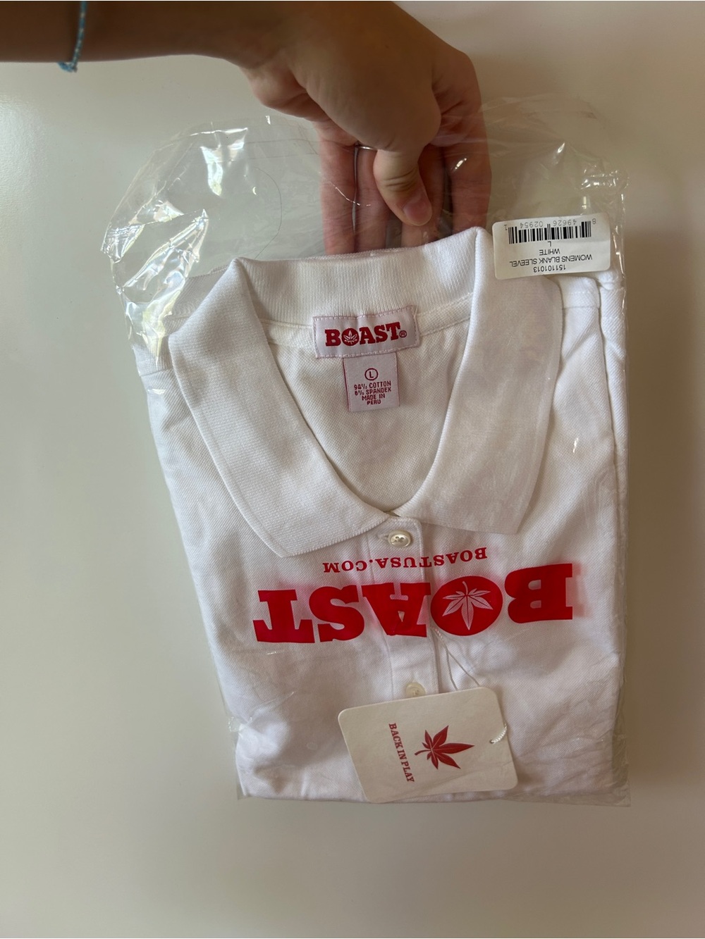 BOAST Women's White Logo Polo Top